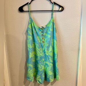 Roxy Patterned Romper with Pockets